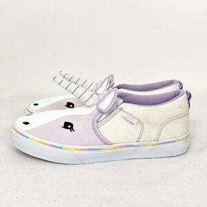 Vans Asher Unicorn Slip On Sneakers Glitter Rainbow Pink Girls US 5.5  Whimsical